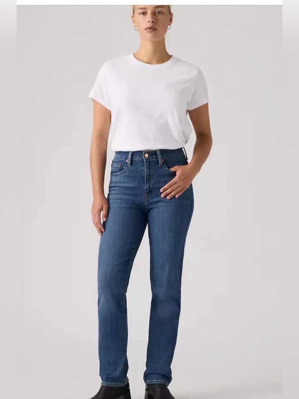 Levi’s 724 High Rise Straight Jeans 25x28 Women’s Blue Denim Classic Medium Wash